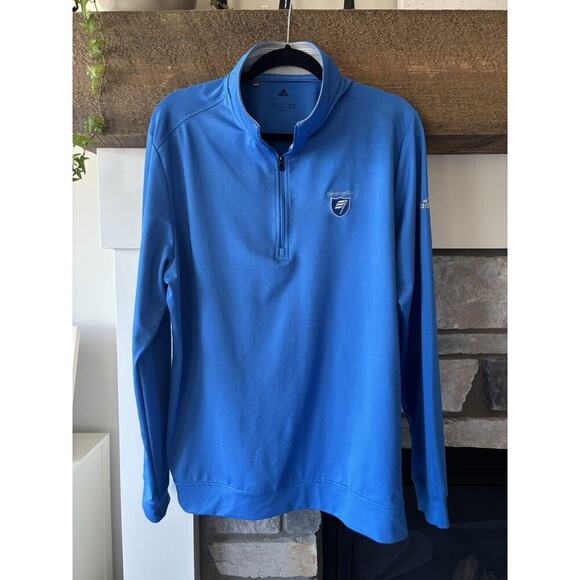 Adidas Golf Jacket Polo Shirt Men L Blue Bundle Golf Club Country Club Athleisur - Picture 2 of 14